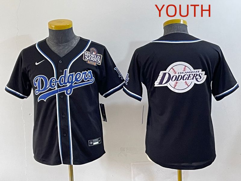 Youth 2025 Los Angeles Dodgers Blank Black Three generations Fashion Nike MLB Jersey style 37->youth mlb jersey->Youth Jersey